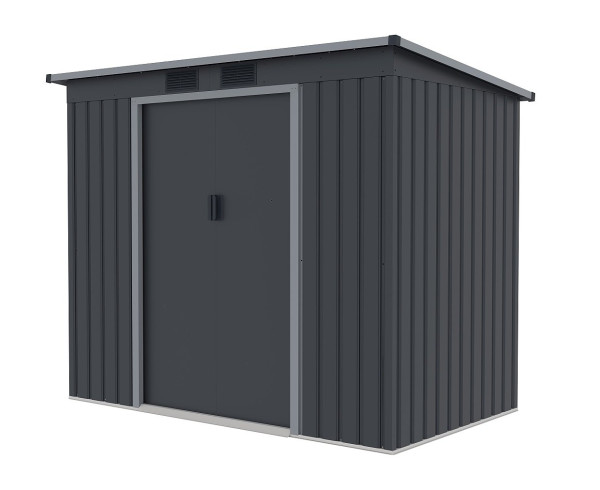 Plechový domek LANITPLAST HALLE 74 ANTRACIT LG4023 (1)