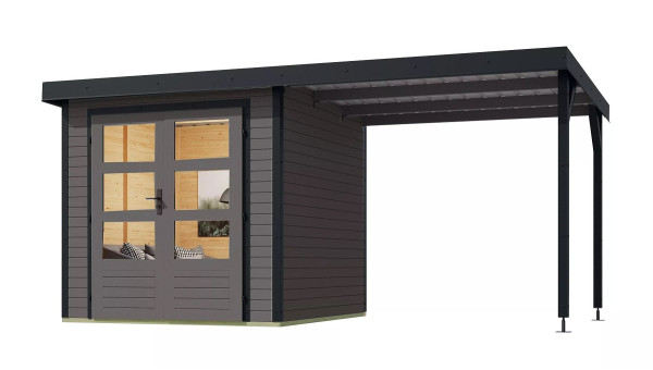 Hybridní domek KARIBU JUPITER B (93428) terragrau / antracit LG4037 (1)