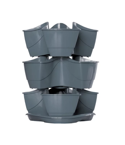 Květináče vertikální s nůžkami na bylinky MINI CASCADE antracit (7)