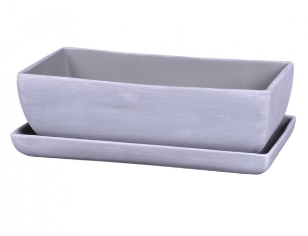 Truhlík KAKTUS SHADE + podmiska keramický matný 30cm (1)