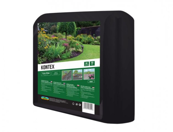 Textilie KONTEX mulčovací netkaná černá 1,6 x 10m (1)