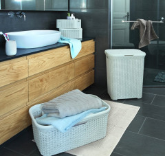 RATTAN STYLE 60L koš na prádlo krémový (2)