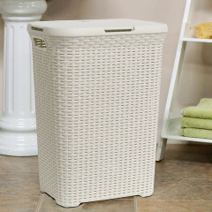 RATTAN STYLE 60L koš na prádlo krémový (4)