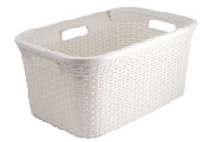RATTAN STYLE 45L koš na čisté prádlo krémový