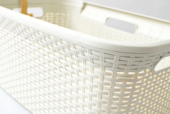 RATTAN STYLE 45L koš na čisté prádlo krémový (3)