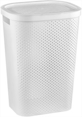INFINITY DOTS 59L koš na prádlo bílý