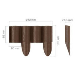 Zahradní palisáda 4 ECO hnědá 240cm (2)