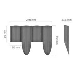 Zahradní palisáda 4 ECO grafitová 240cm (2)