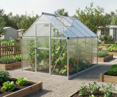 Skleník LANITPLAST SARANA 6x8 PC 4 mm stříbrný LG4275