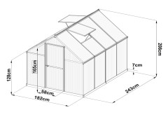 Skleník LANITPLAST SARANA 6x8 PC 4 mm stříbrný LG4275 (5)