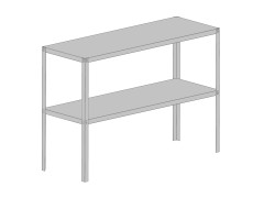 Ocelový regál LANITPLAST 115x40 cm dvoupolicový stříbrný GSD2 LG2640 (1)