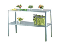 Ocelový regál LANITPLAST 115x40 cm dvoupolicový stříbrný GSD2 LG2640 (2)