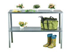 Ocelový regál LANITPLAST 115x40 cm dvoupolicový stříbrný GSD2 LG2640 (3)