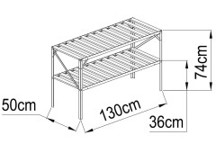 AL regál LANITPLAST 130x50 cm dvoupolicový stříbrný GSB2 LG2632 (4)
