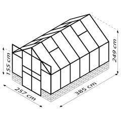 Skleník VITAVIA CASSANDRA 9900 čiré sklo 3 mm stříbrný LG4415 (3)