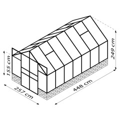 Skleník VITAVIA CASSANDRA 11500 čiré sklo 3 mm stříbrný LG4417 (3)