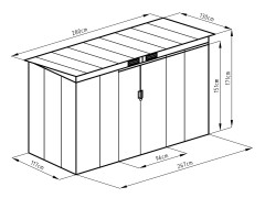 Plechový domek LANITPLAST HALLE 94 ANTRACIT LG4024 (5)