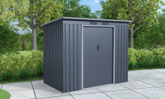 Plechový domek LANITPLAST HALLE 74 ANTRACIT LG4023 (2)