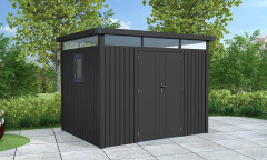 Plechový domek LANITPLAST MARBURG 108 ANTRACIT LG4018 (2)