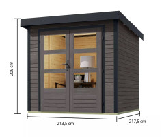 Hybridní domek KARIBU JUPITER B (93413) terragrau / antracit LG4034 (2)