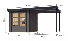 Hybridní domek KARIBU JUPITER B (93428) terragrau / antracit LG4037 (2)