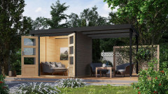 Hybridní domek KARIBU JUPITER B (93428) terragrau / antracit LG4037 (3)