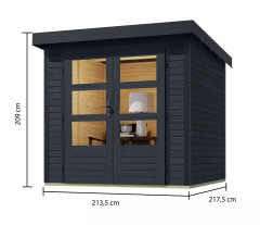 Hybridní domek KARIBU JUPITER C (93416) antracit / antracit LG4040 (2)