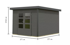 Hybridní domek KARIBU PLUTO B (97896) terragrau / antracit LG4046 (2)