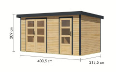 Hybridní domek KARIBU MERKUR (12491) natur / antracit LG4447 (2)
