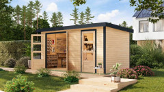 Hybridní domek KARIBU MERKUR (12491) natur / antracit LG4447 (3)