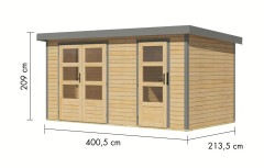 Hybridní domek KARIBU MERKUR (12490) natur / šedý LG4448 (2)