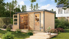 Hybridní domek KARIBU MERKUR (12490) natur / šedý LG4448 (3)