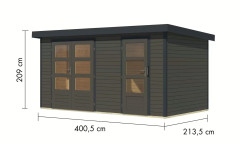 Hybridní domek KARIBU MERKUR (12494) terragrau / antracit LG4451 (2)