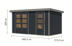 Hybridní domek KARIBU MERKUR (12496) antracit / šedý LG4453 (2)