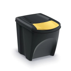 Sada 3 odpadkových košů SORTIBOX 3x25 l recyklovaná černá (3)