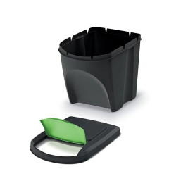 Sada 3 odpadkových košů SORTIBOX 3x25 l recyklovaná černá (4)