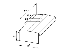 Hliníková koncovka ke krycí liště