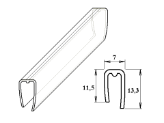 PC ukončovací U-profil 4 mm čirý 2.10m
