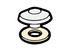 Přítlačný terčík pro PC, bílý PP, Ø 53 mm (1 ks)