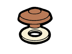 Přítlačný terčík pro PC, hnědý PP, Ø 53 mm