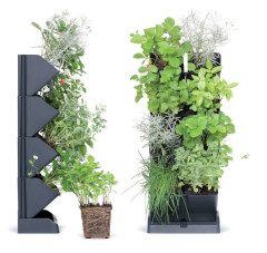 Květináče vertikální s nůžkami na bylinky MINI GARDEN antracit (2)