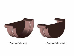 Plastové čelo žlabu HNĚDÉ 125 Levé