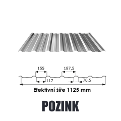 Trapézový plech T18 ECO 0,5mm POZINK