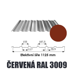 Trapézový plech T18 ECO 0,5mm ČERVENÁ